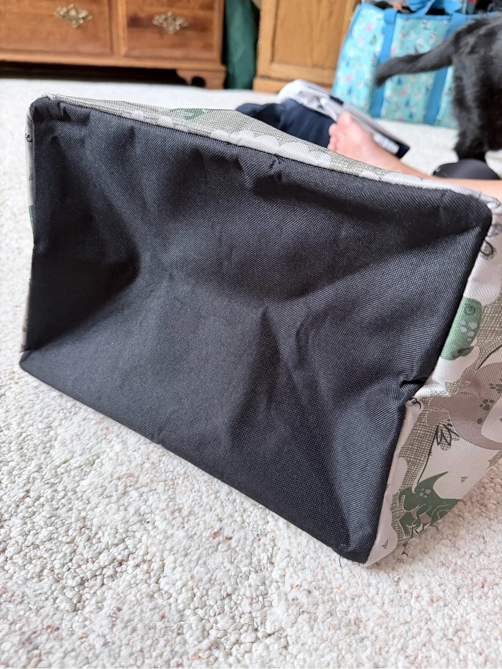 Thirty-One Kids Dino Print Tote Bag - Black & Green